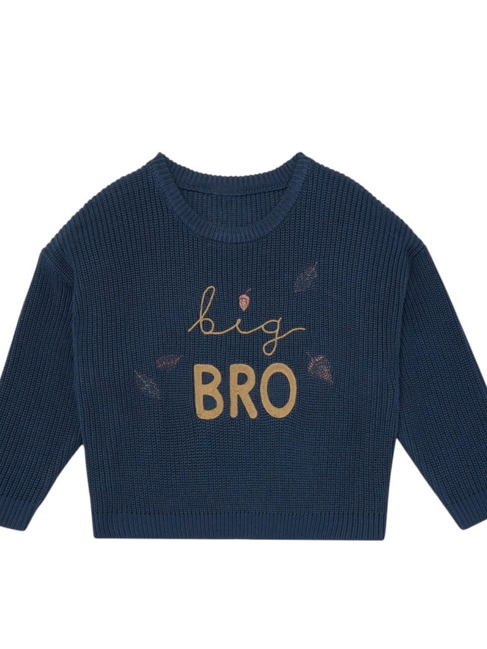 Carter's Navy Knit 'big BRO' Sweater with Brown Lettering 18M